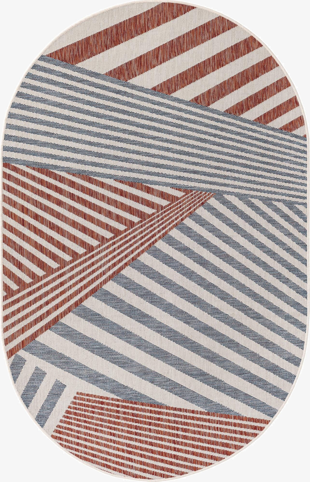 5' 3 x 8'  Washable Jill Zarin Indoor / Outdoor Oval Rug