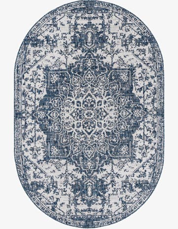 5' 3 x 8' Easy-Clean Jill Zarin Dubai Indoor / Outdoor Oval Rug