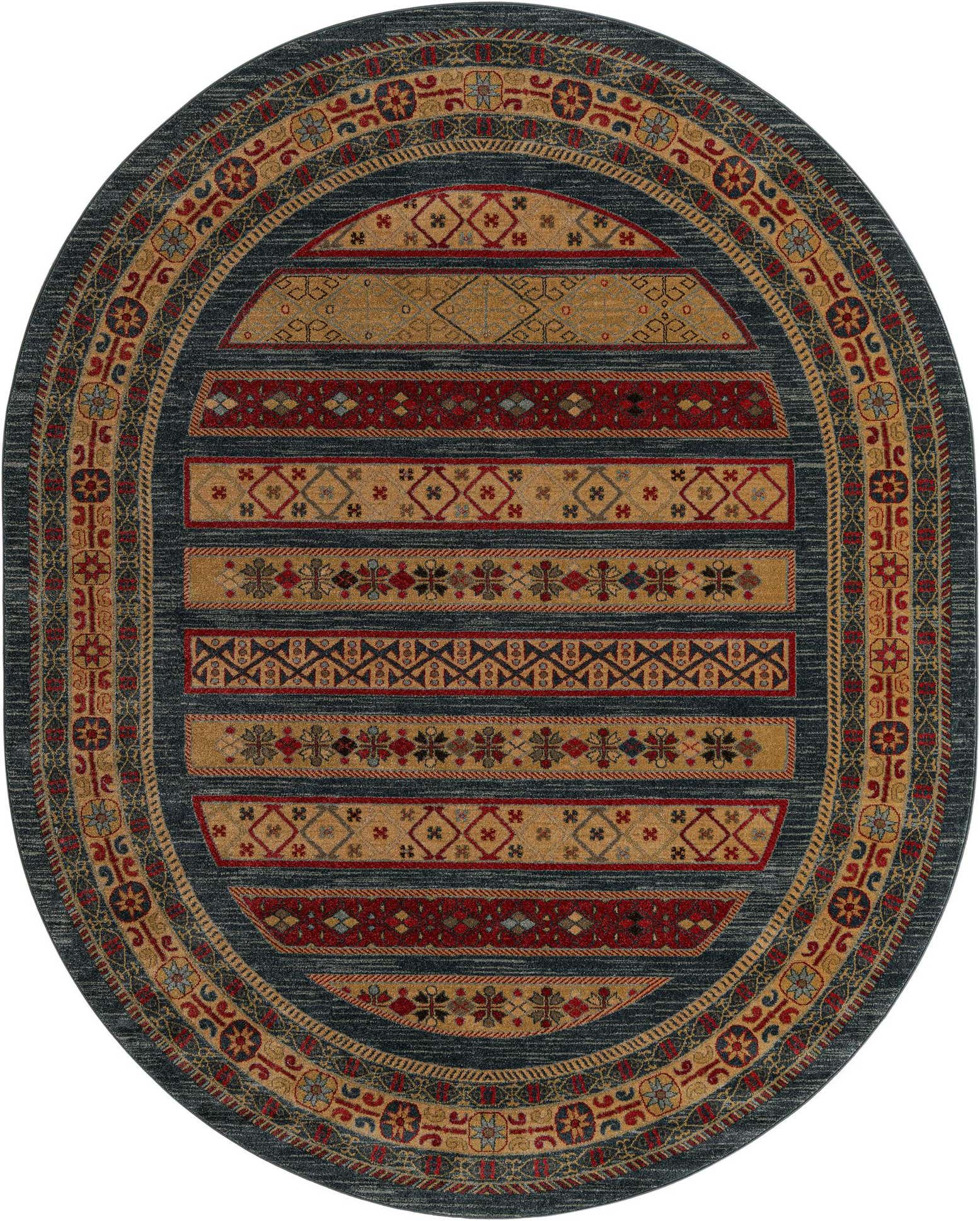 8' x 10' Kashkuli Gabbeh Oval Rug