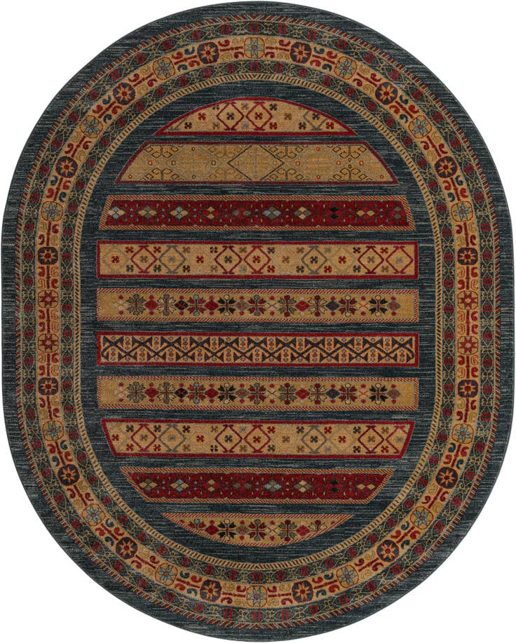 Detail image of 8' x 10' Kashkuli Gabbeh Oval Rug