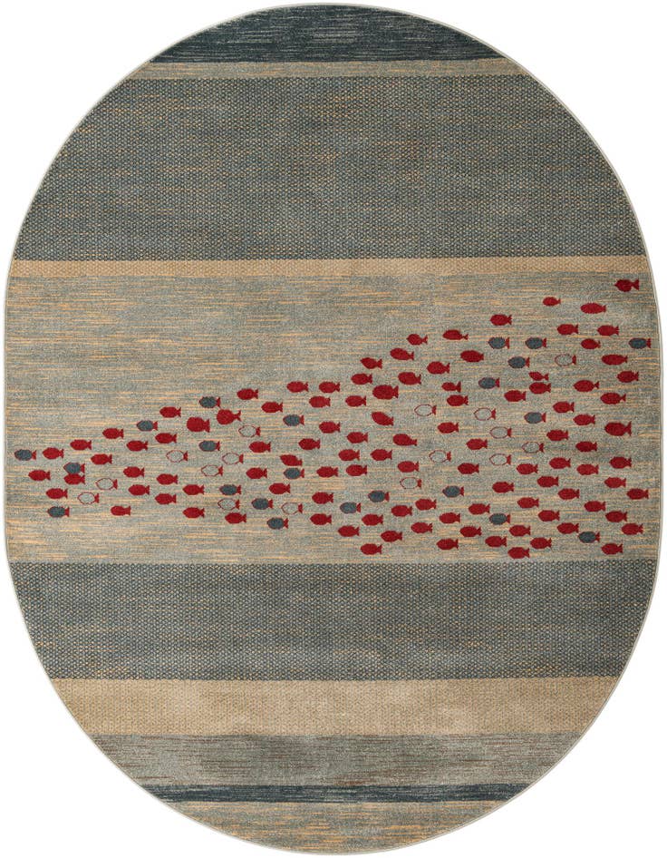 Detail image of 8' x 10' Kashkuli Gabbeh Oval Rug