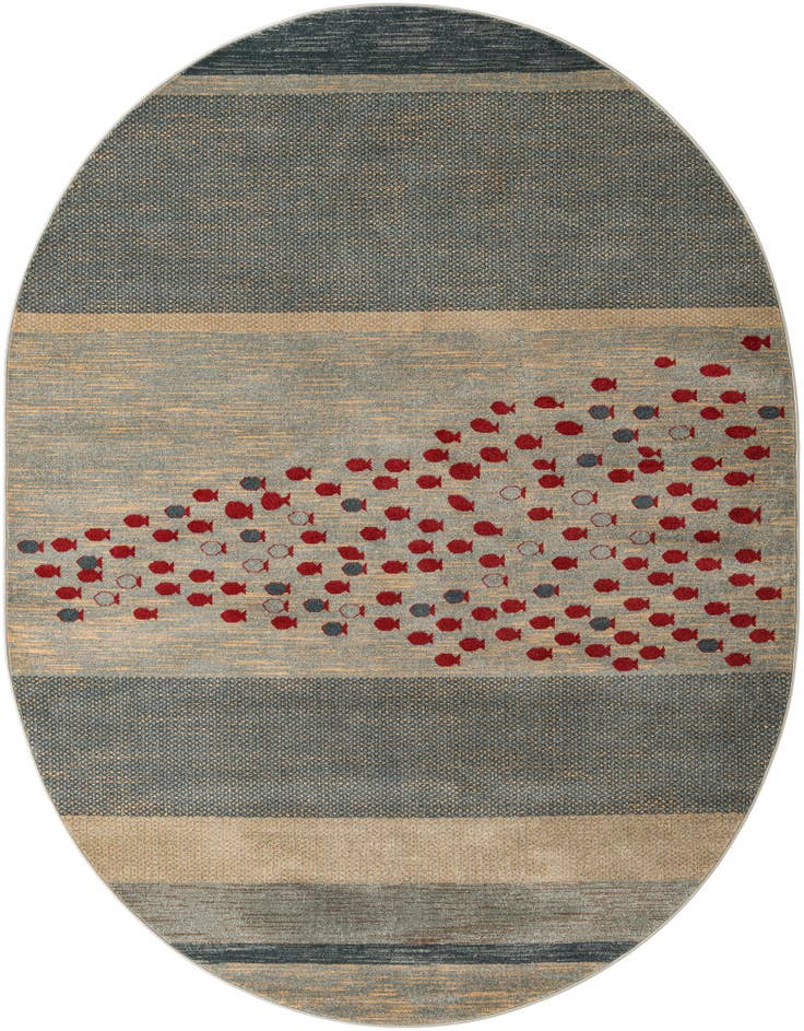 Detail image of 8' x 10' Kashkuli Gabbeh Oval Rug