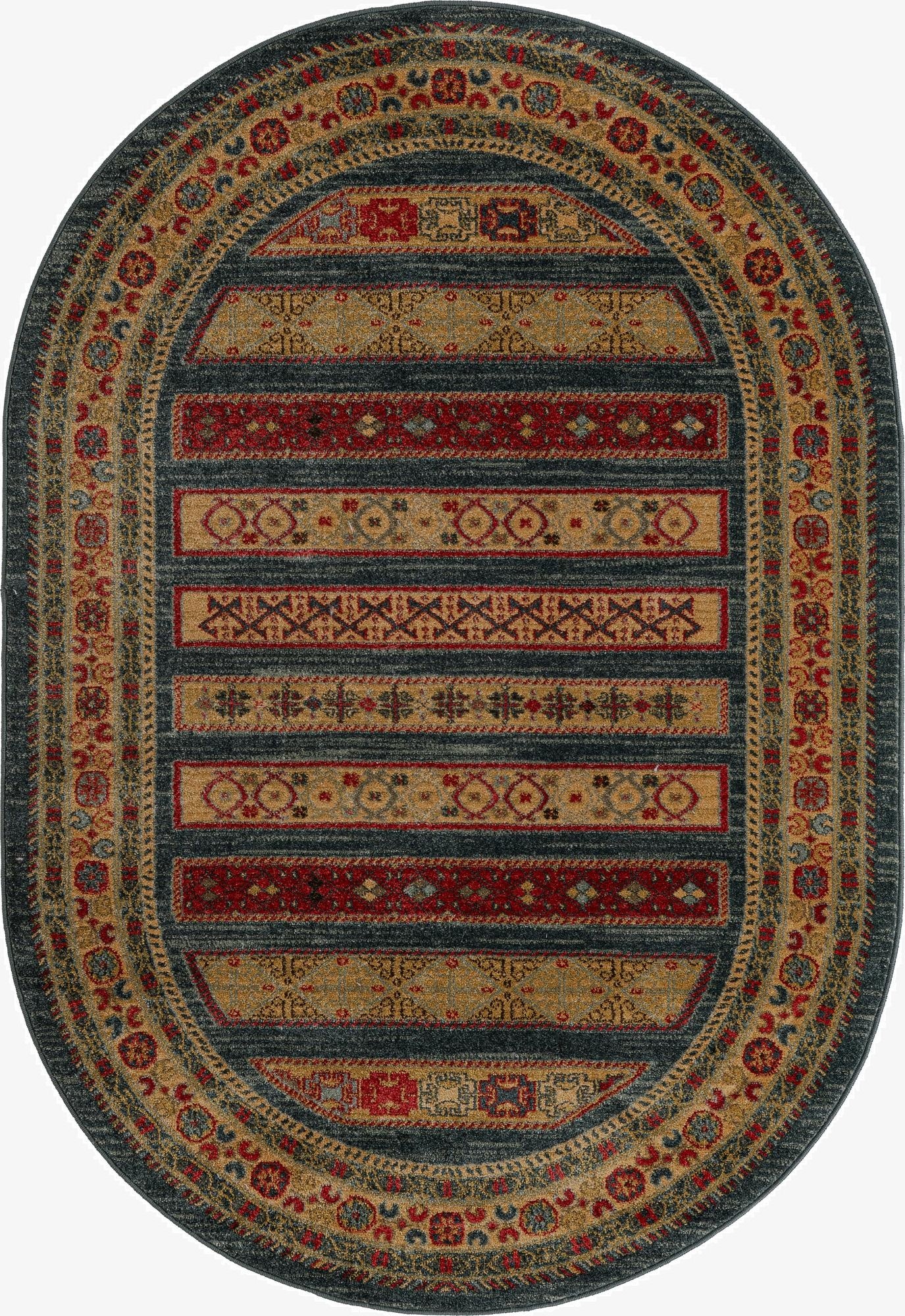 4' x 6' Kashkuli Gabbeh Oval Rug