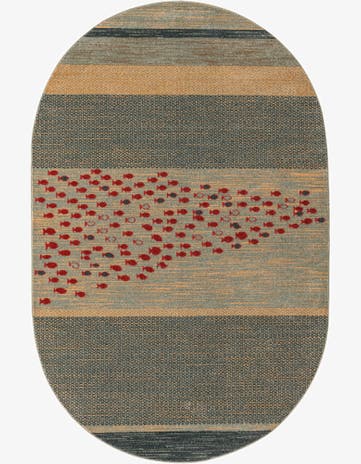 5' x 8' Kashkuli Gabbeh Oval Rug