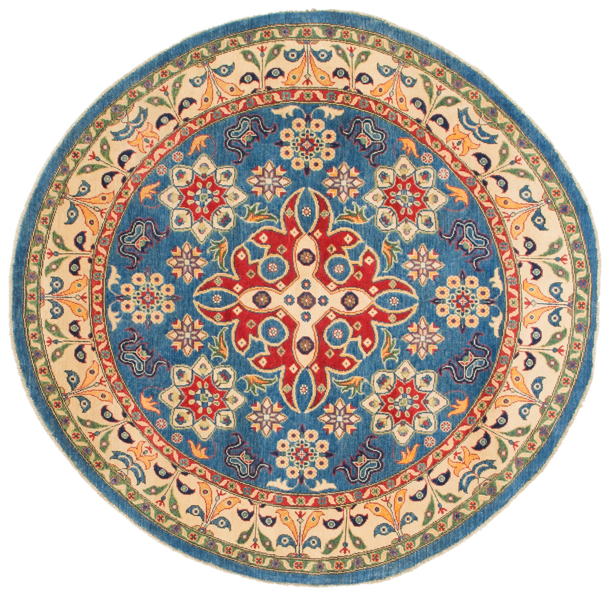 6' 6 x 6' 8 Hand Knotted Kazak Oval Rug