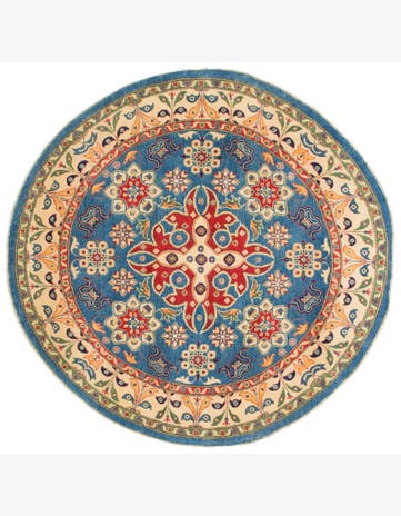 6' 6 x 6' 8 Hand Knotted Kazak Oval Rug