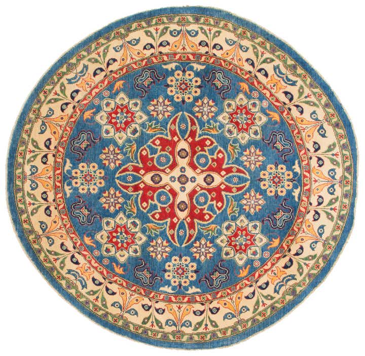 6' 6 x 6' 8 Hand Knotted Kazak Oval Rug