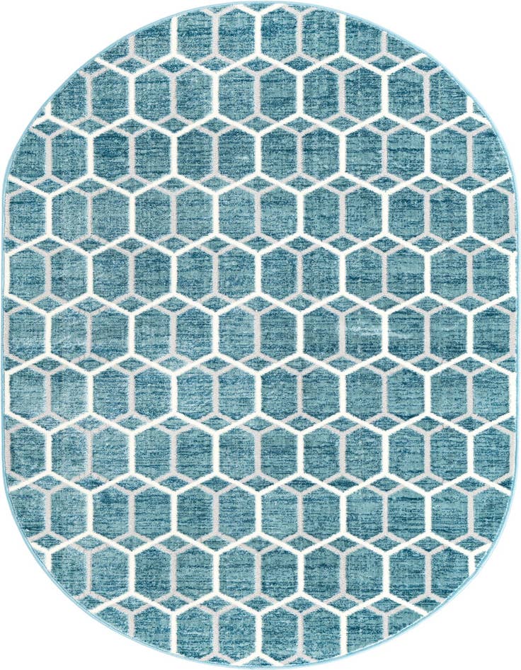 Detail image of 5' 3 x 8' Lattice Trellis Oval Rug