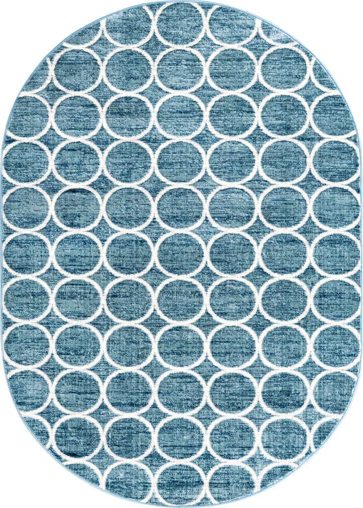 5' 3 x 8' Lattice Trellis Oval Rug