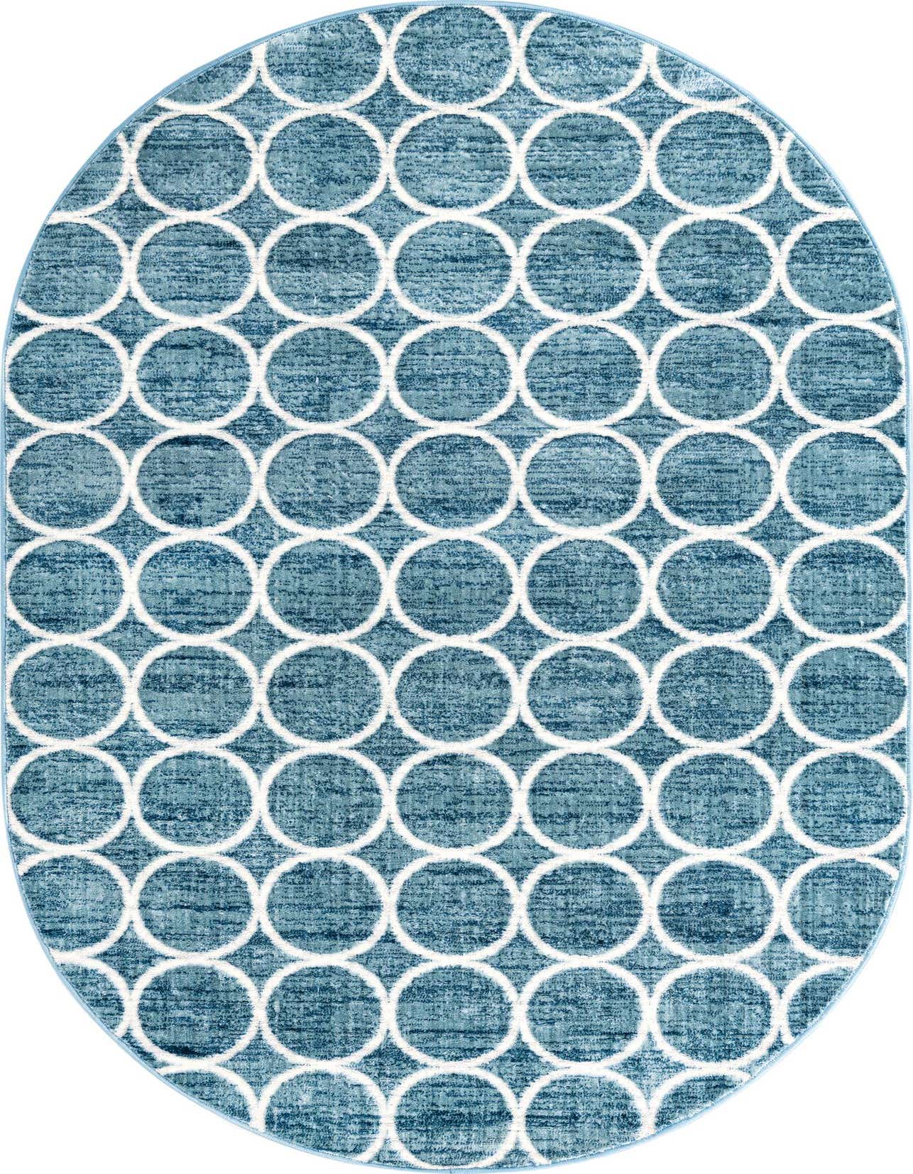 5' 3 x 8' Lattice Trellis Oval Rug
