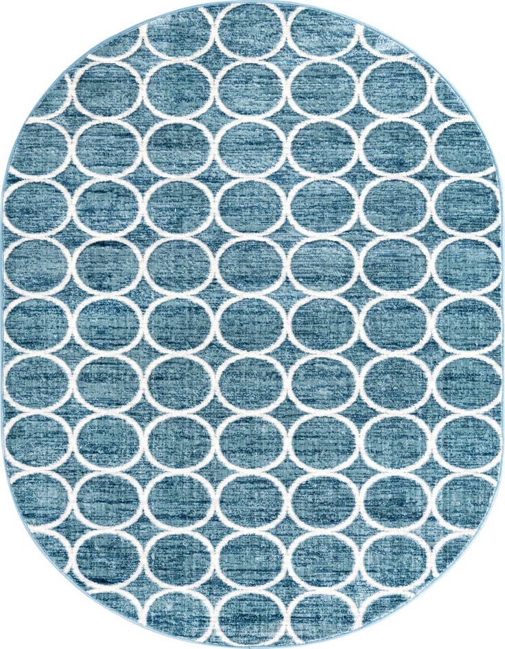 Detail image of 5' 3 x 8' Lattice Trellis Oval Rug