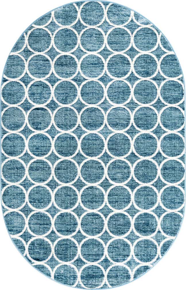 5' 3 x 8' Lattice Trellis Oval Rug