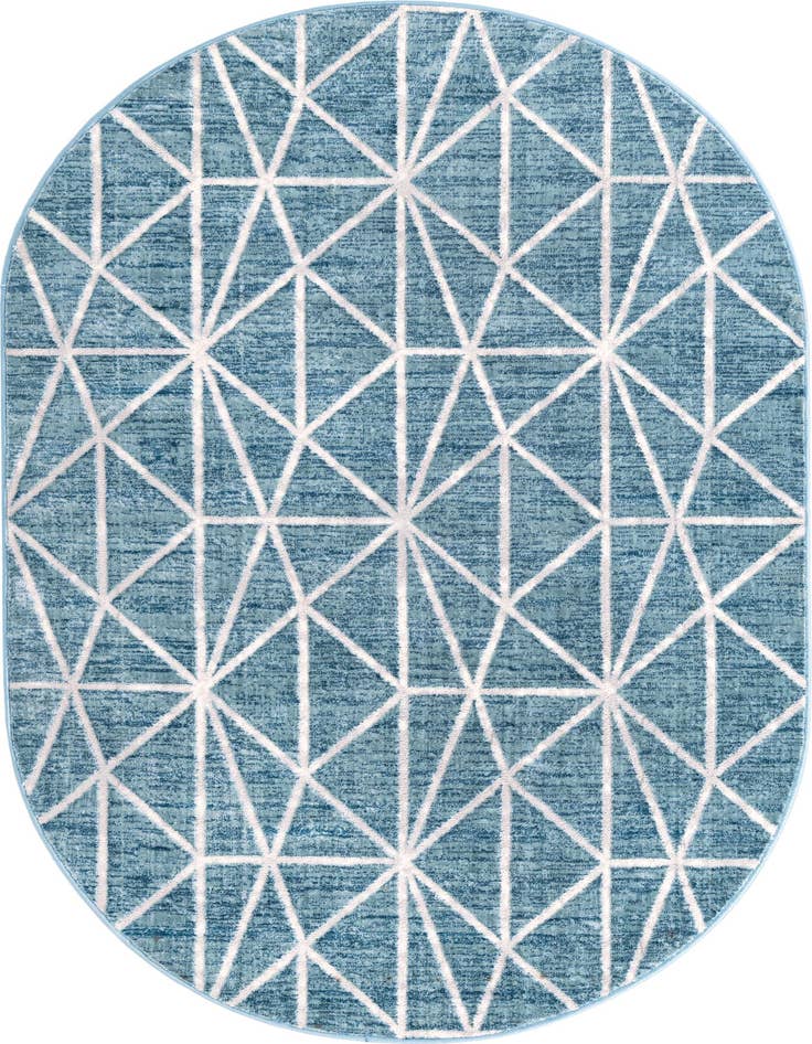 Detail image of 5' 3 x 8' Lattice Trellis Oval Rug