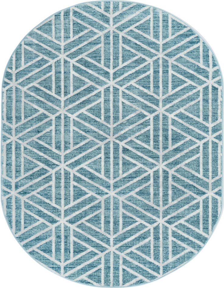 Detail image of 5' 3 x 8' Lattice Trellis Oval Rug