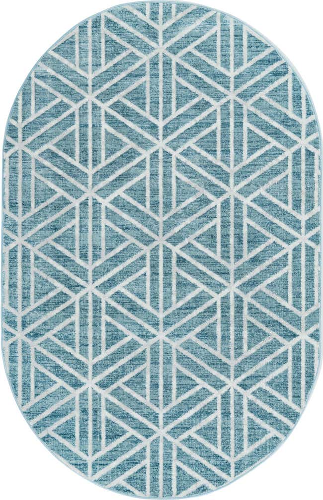 5' 3 x 8' Lattice Trellis Oval Rug
