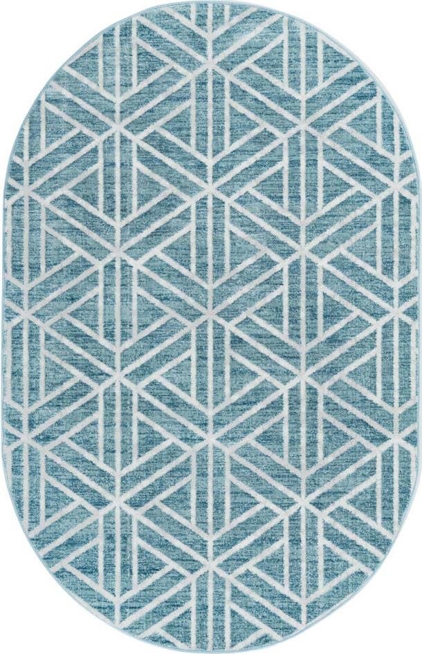 Detail image of 5' 3 x 8' Lattice Trellis Oval Rug