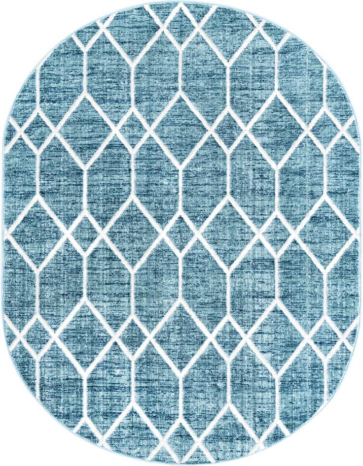 Detail image of 5' 3 x 8' Lattice Trellis Oval Rug
