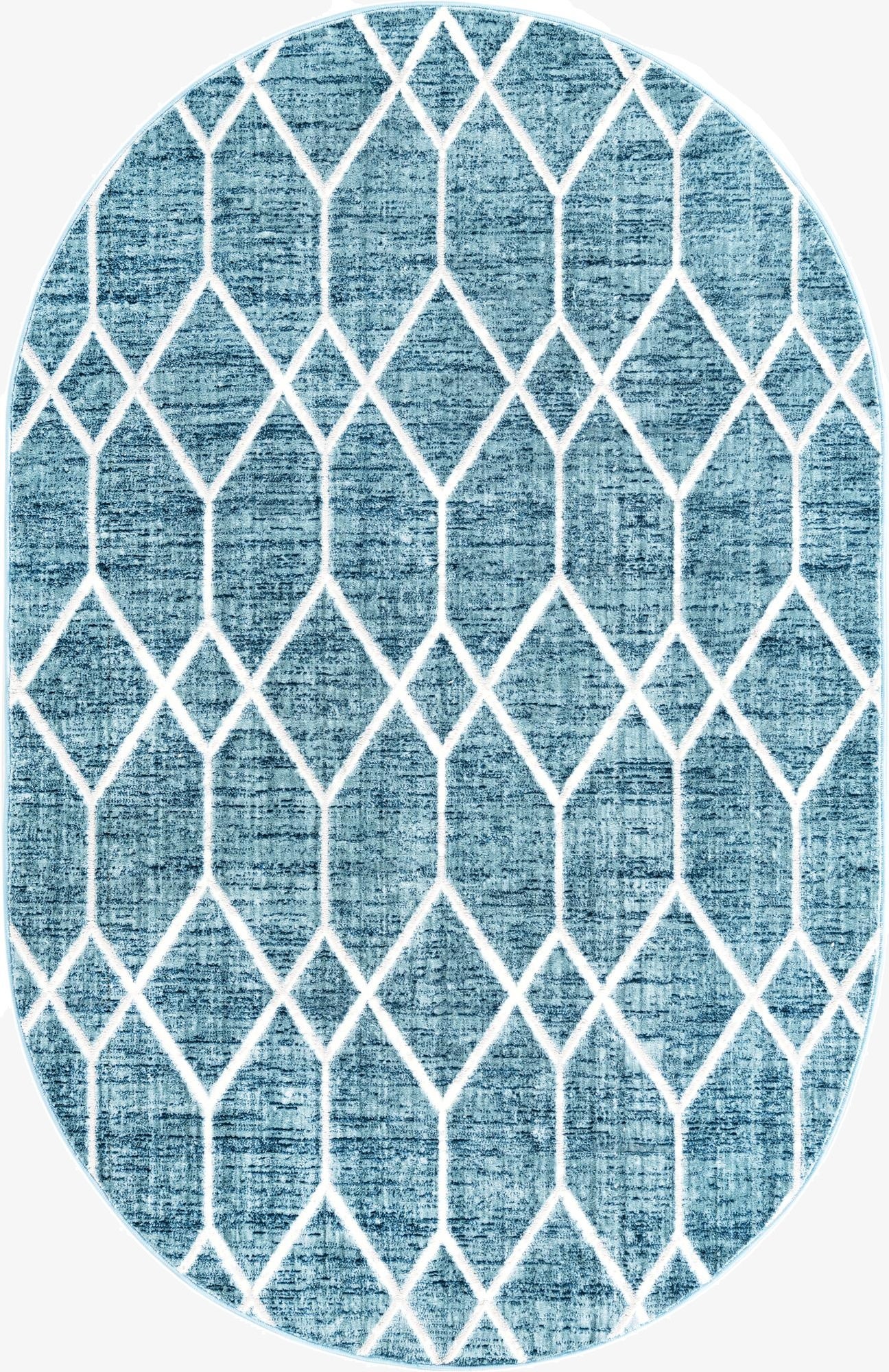 5' 3 x 8' Lattice Trellis Oval Rug