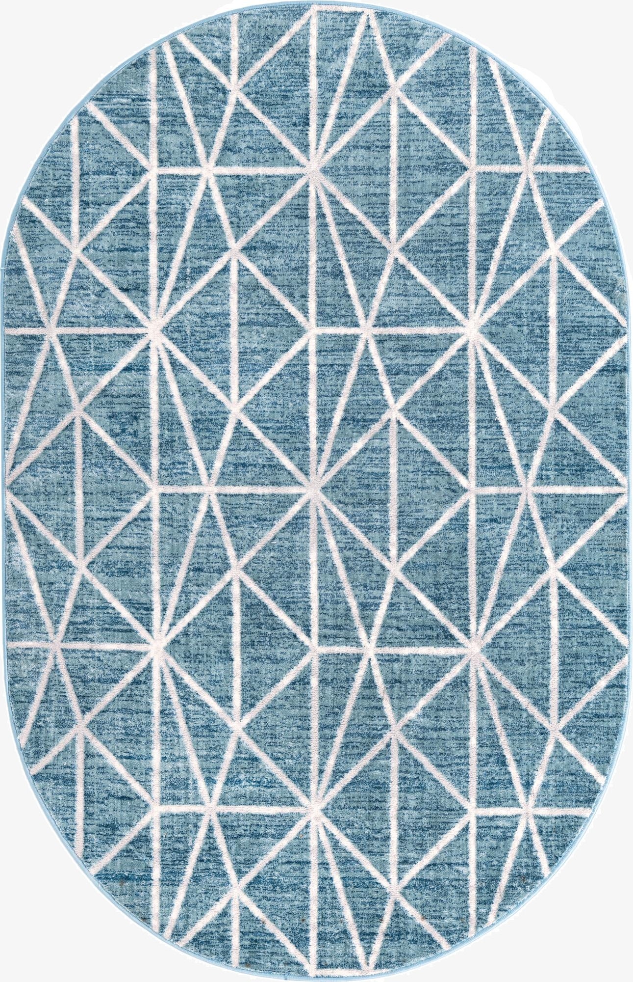 5' 3 x 8' Lattice Trellis Oval Rug