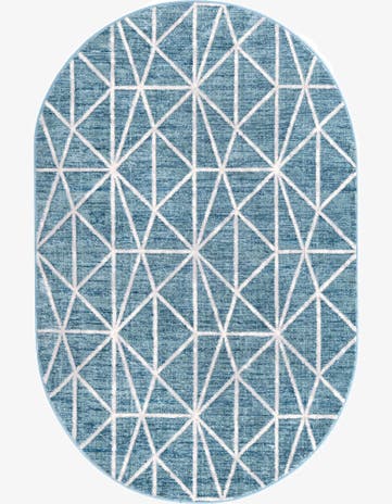 5' 3 x 8' Lattice Trellis Oval Rug