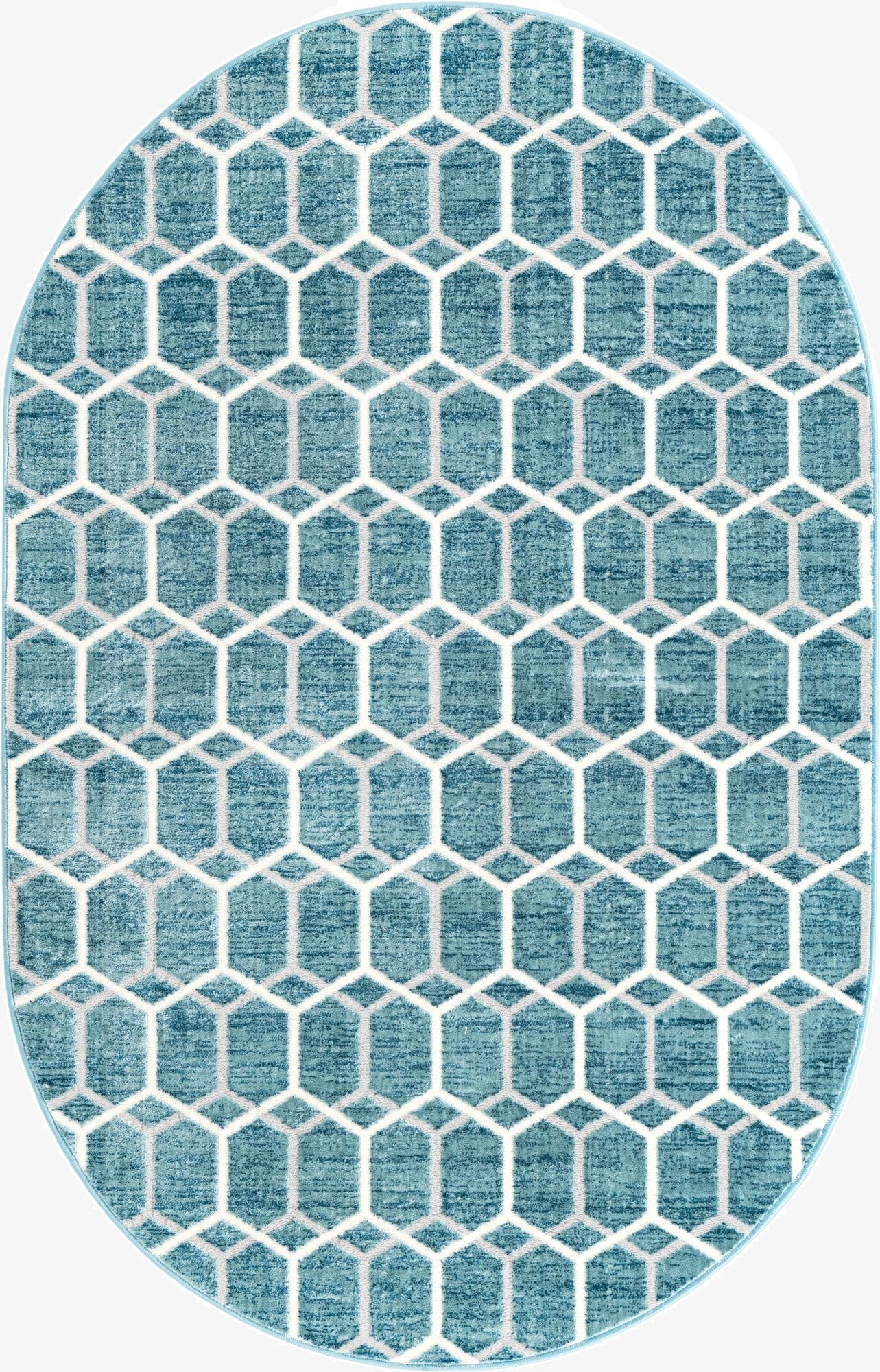 5' 3 x 8' Lattice Trellis Oval Rug