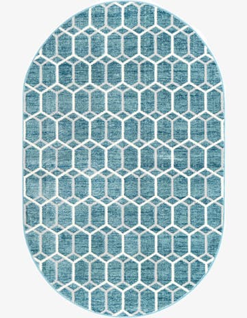 5' 3 x 8' Lattice Trellis Oval Rug
