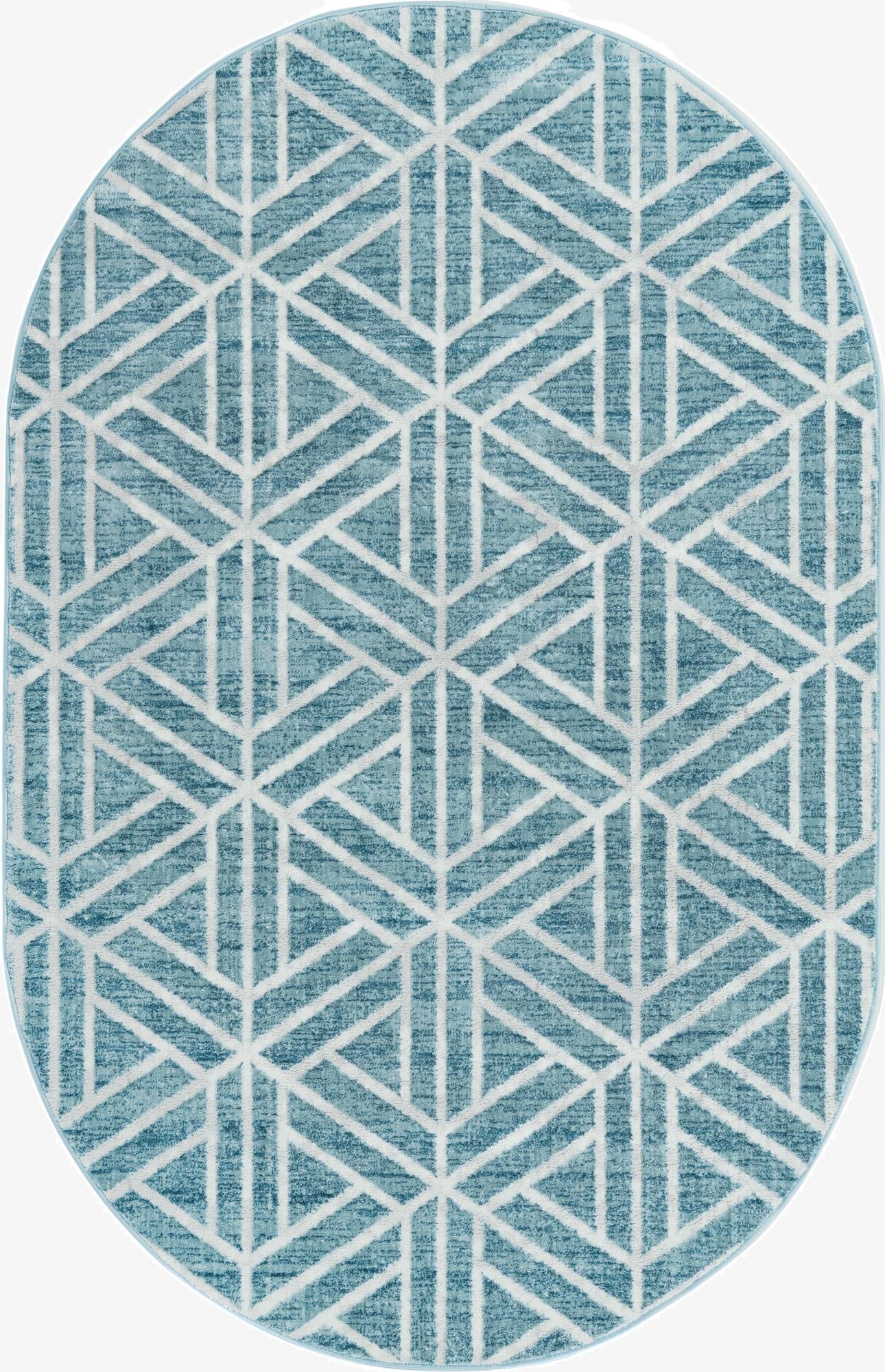 5' 3 x 8' Lattice Trellis Oval Rug