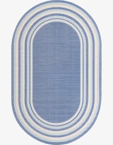 Blue Lotus Oval Rug