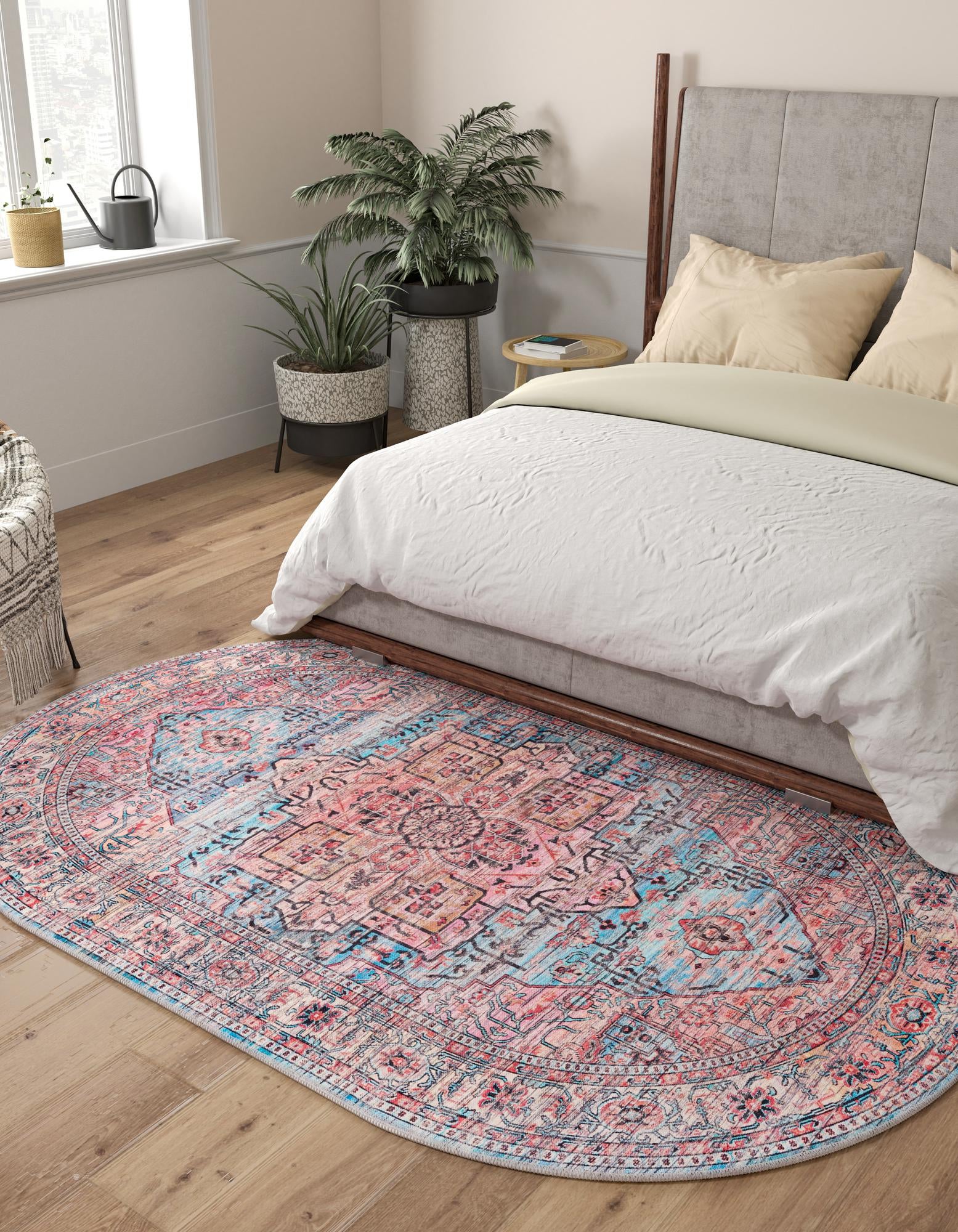 4' x 6' Washable Maahru Oval Rug