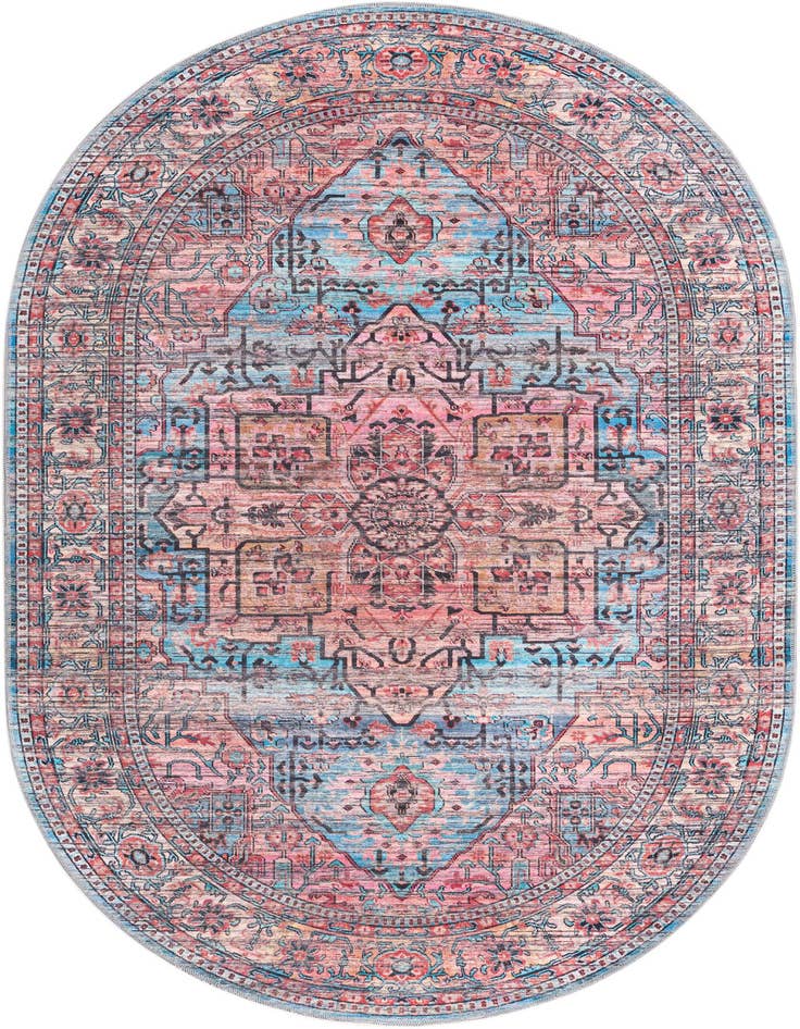 Detail image of 5' 3 x 8' Washable Maahru Oval Rug
