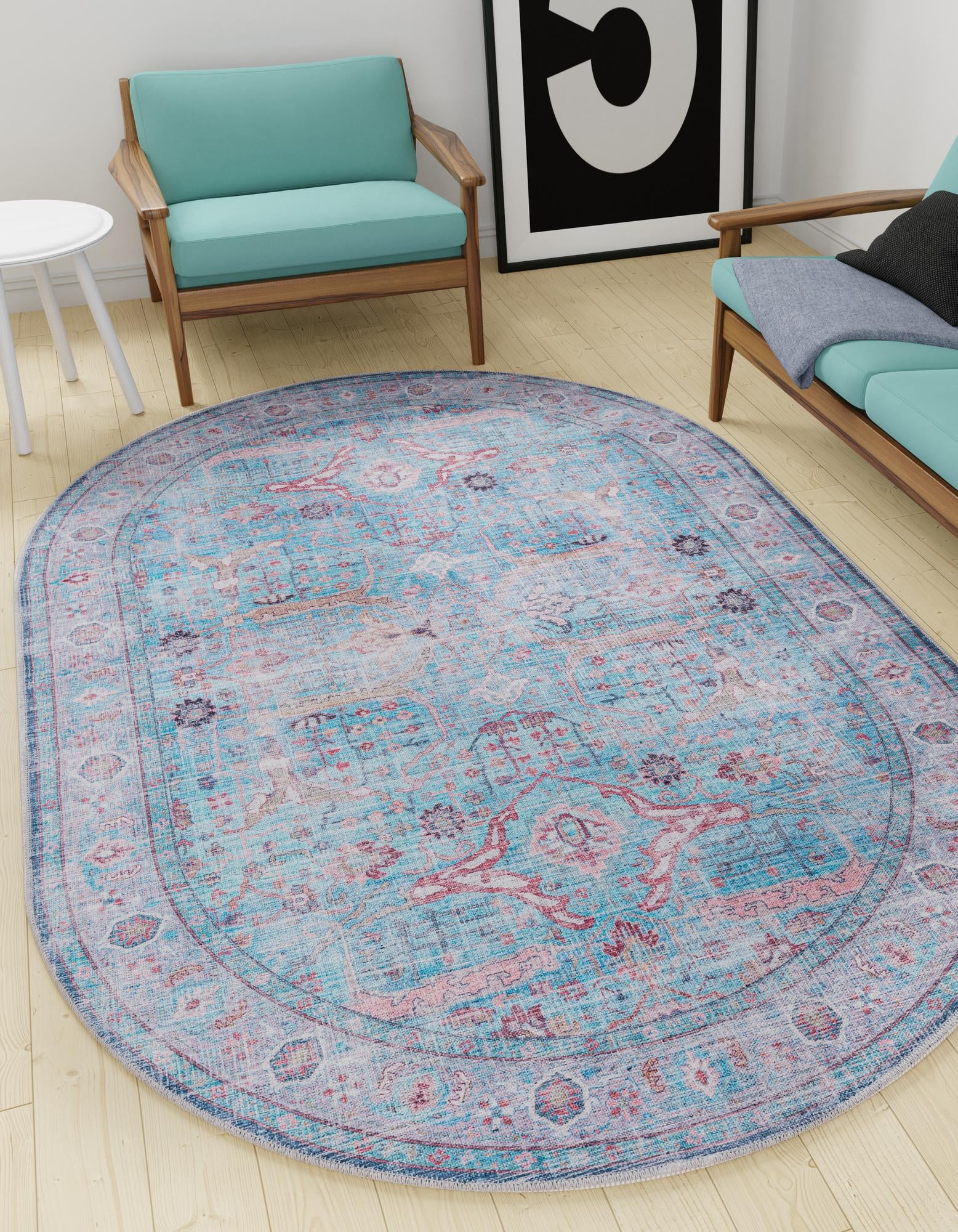 2' x 3' Washable Maahru Oval Rug