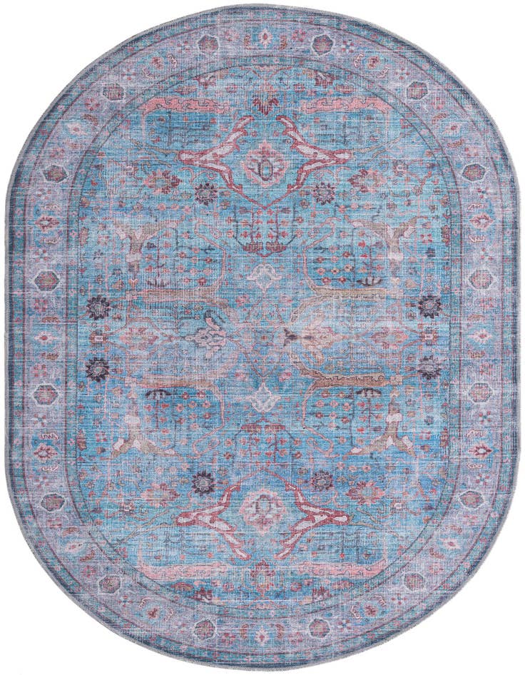 Detail image of 5' 3 x 8' Washable Maahru Oval Rug