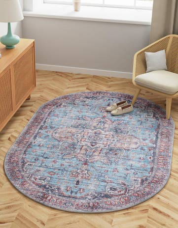 2' x 3' Washable Maahru Oval Rug