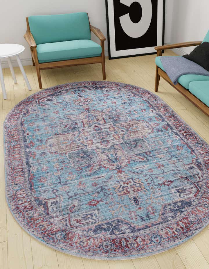 4' x 6' Washable Maahru Oval Rug