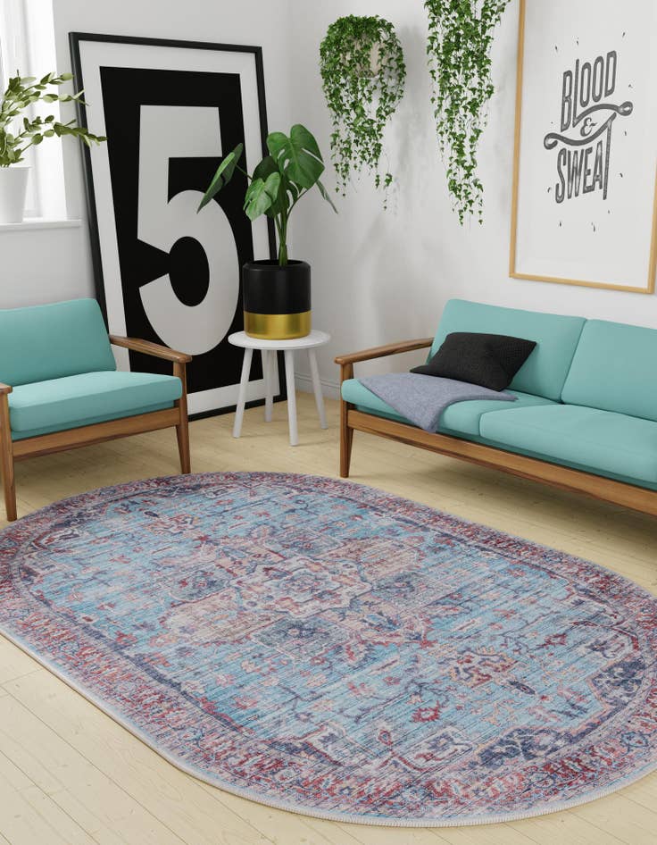 Detail image of 2' x 3' Washable Maahru Oval Rug