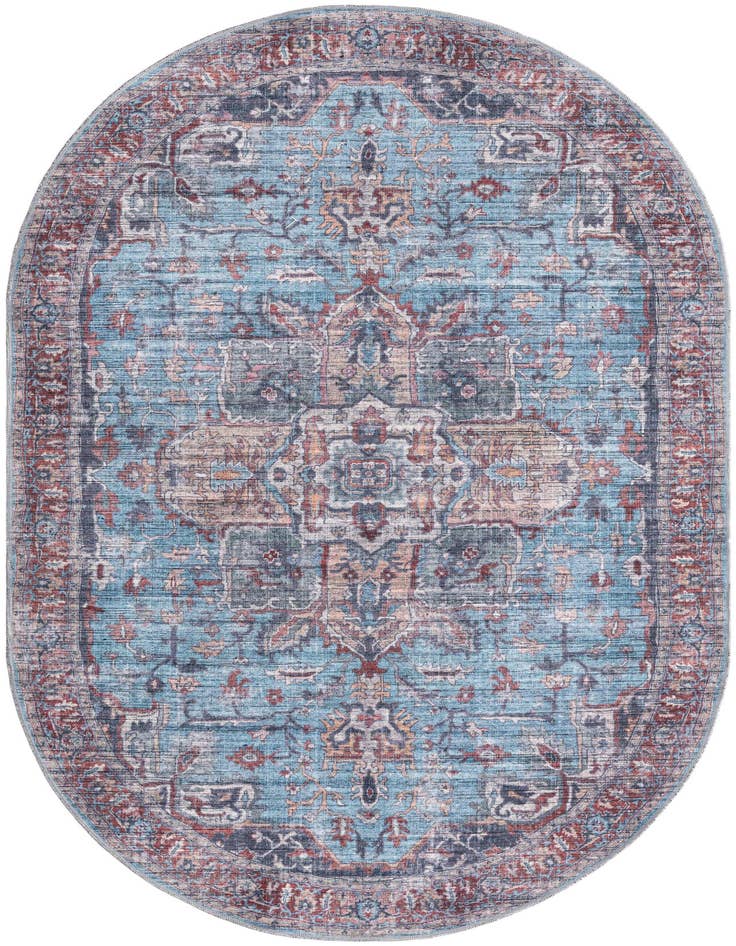 Detail image of 5' 3 x 8' Washable Maahru Oval Rug