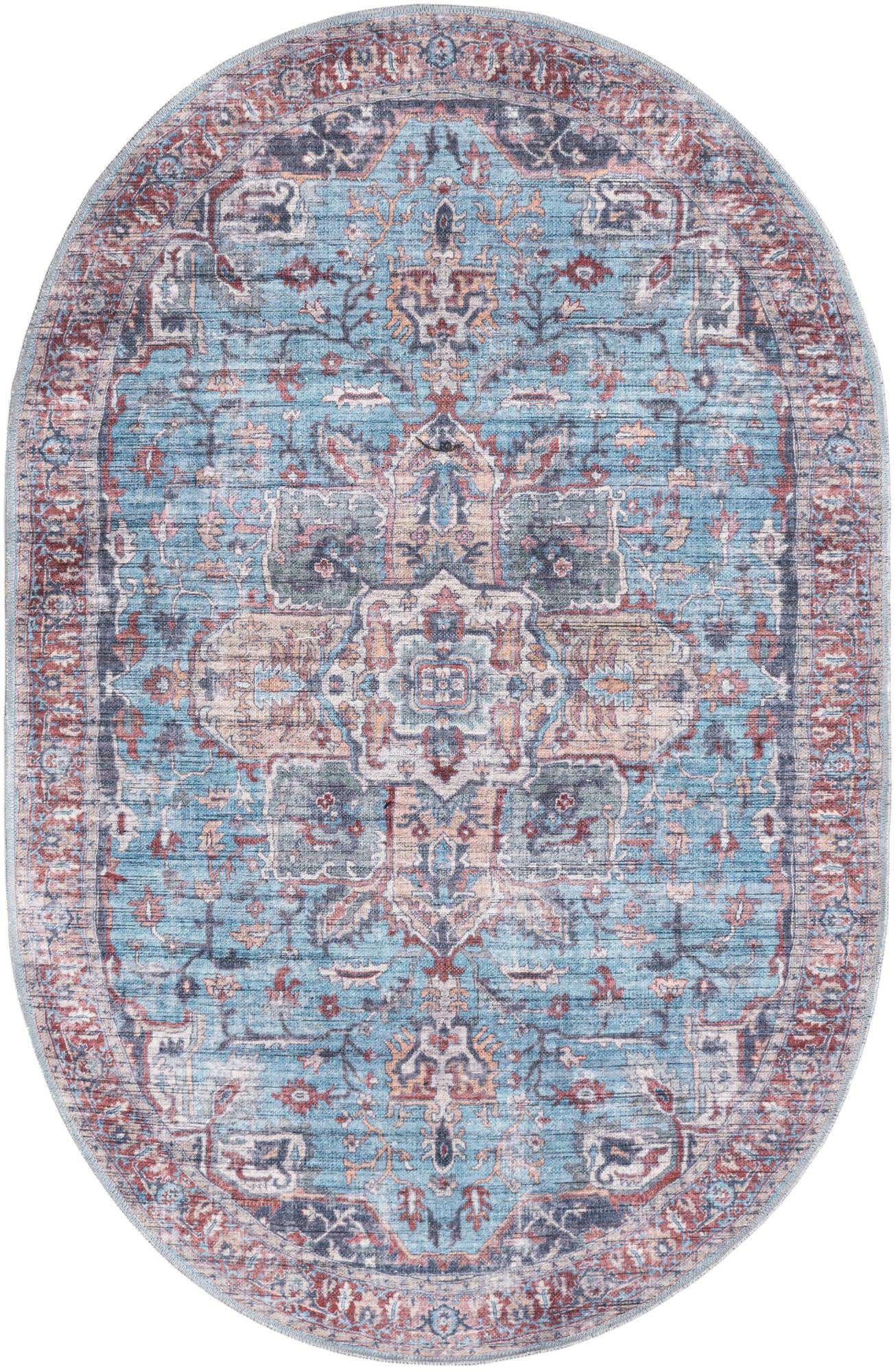4' x 6' Washable Maahru Oval Rug