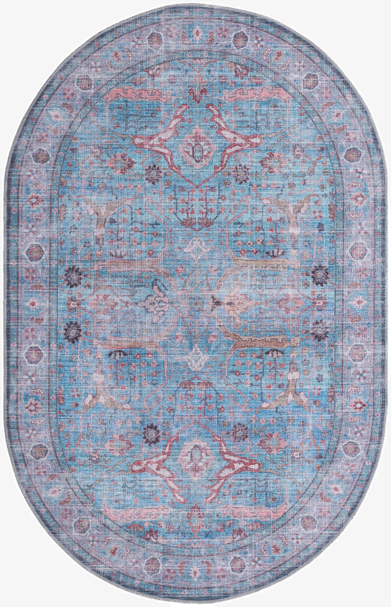 5' 3 x 8'  Washable Maahru Oval Rug