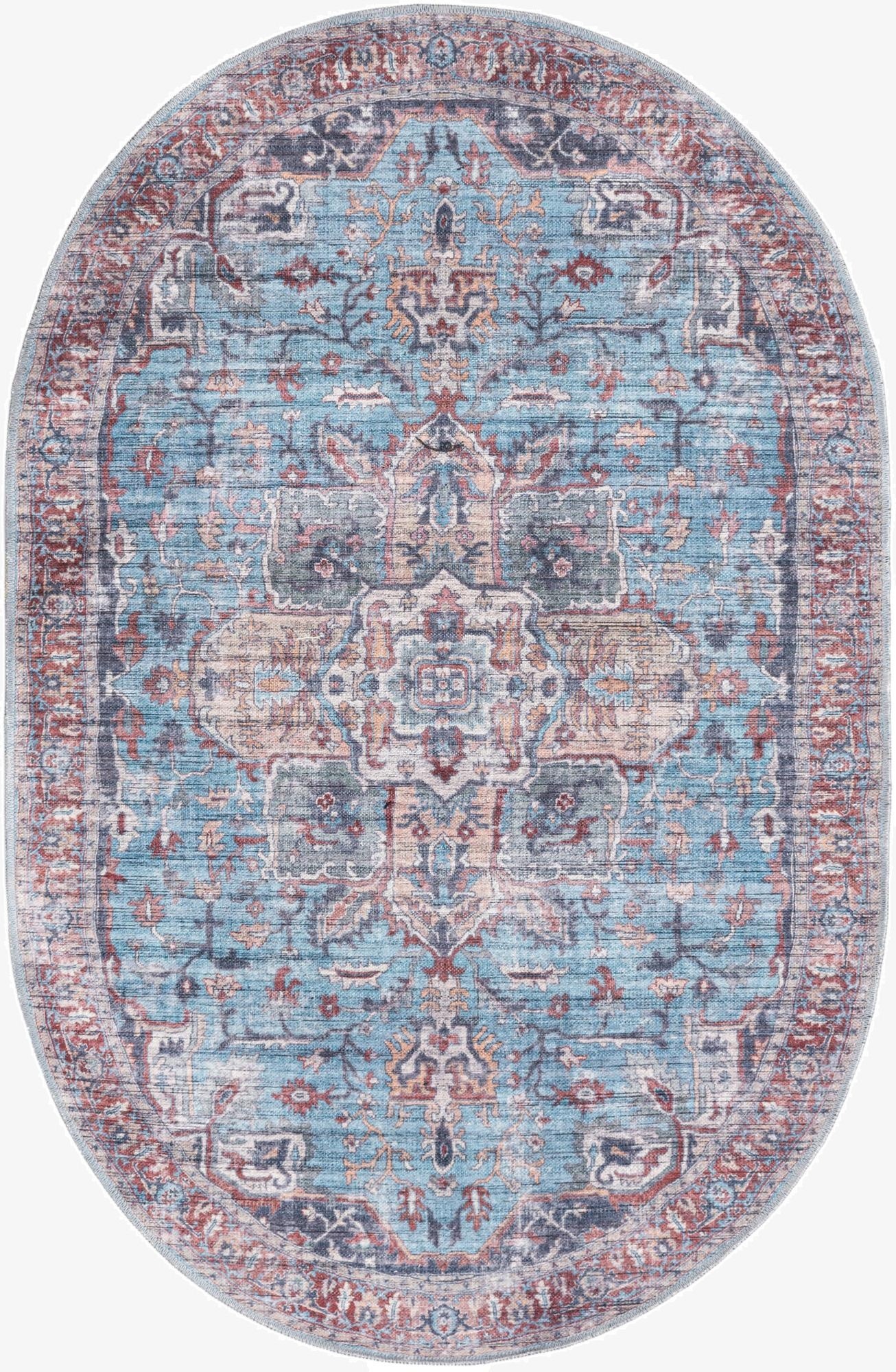 4' x 6'  Washable Maahru Oval Rug