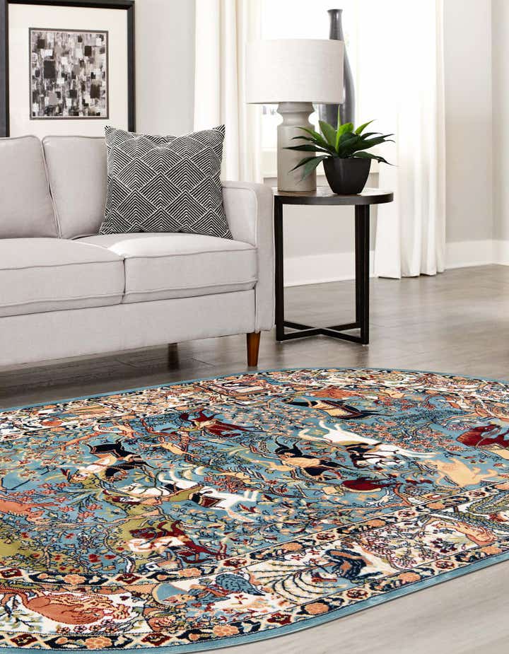 4' 1 x 6' 1 Nain Design Oval Rug