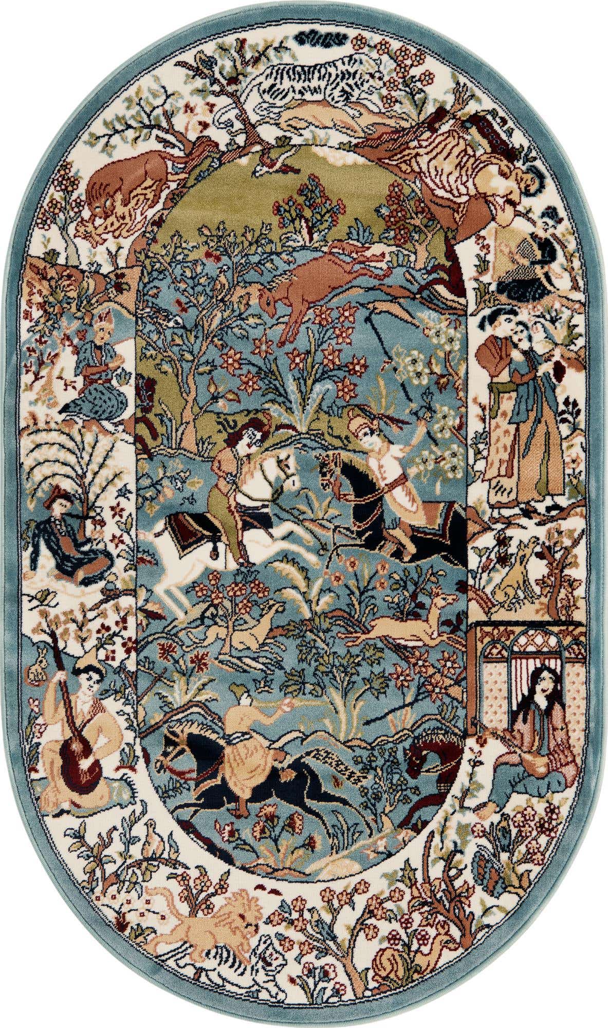 3' x 5' 3 Nain Design Oval Rug