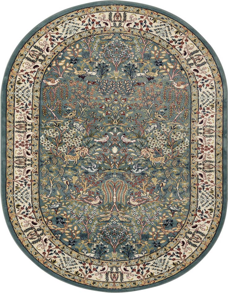 Detail image of 4' x 6' Nain Design Oval Rug