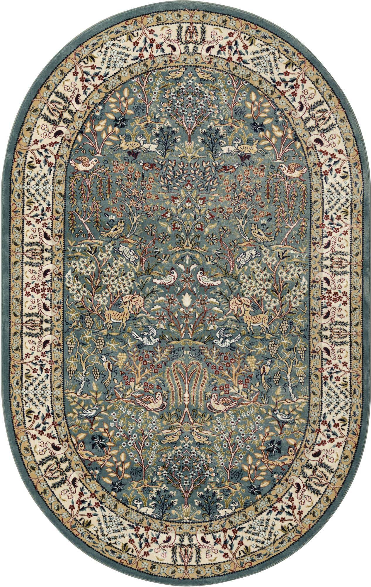 4' x 6' Nain Design Oval Rug