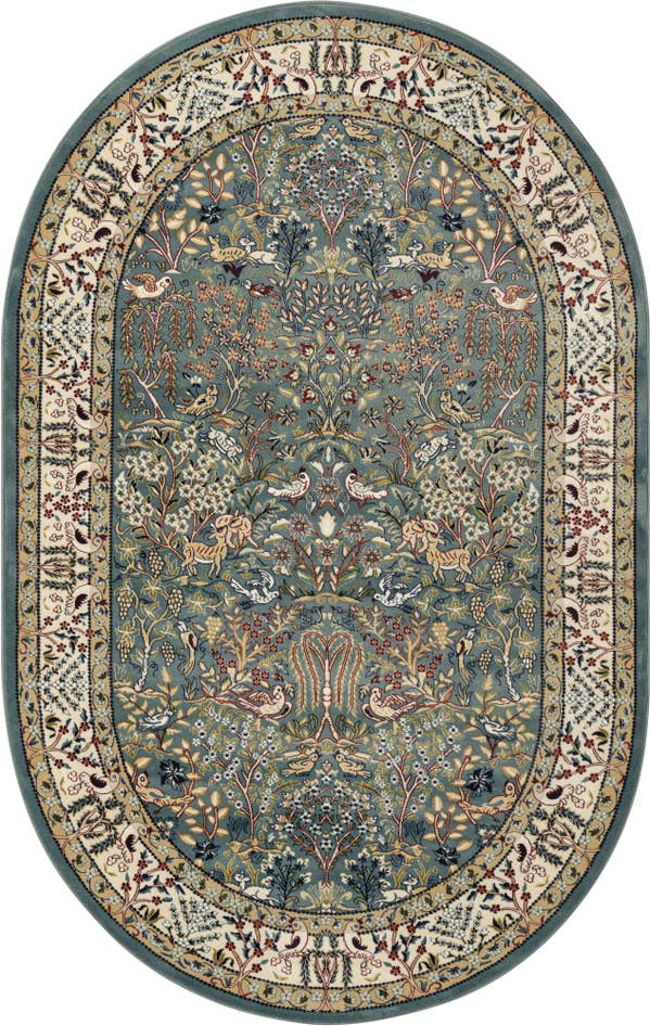 Detail image of 4' x 6' Nain Design Oval Rug