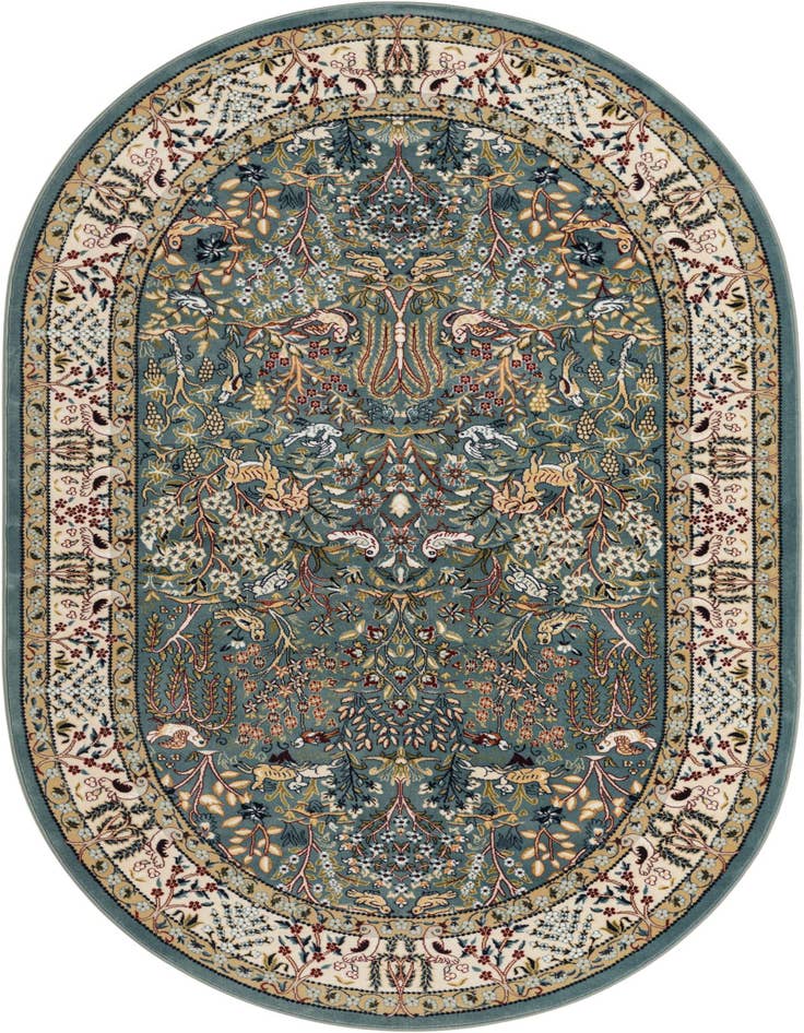 Detail image of 5' 3 x 8' Nain Design Oval Rug