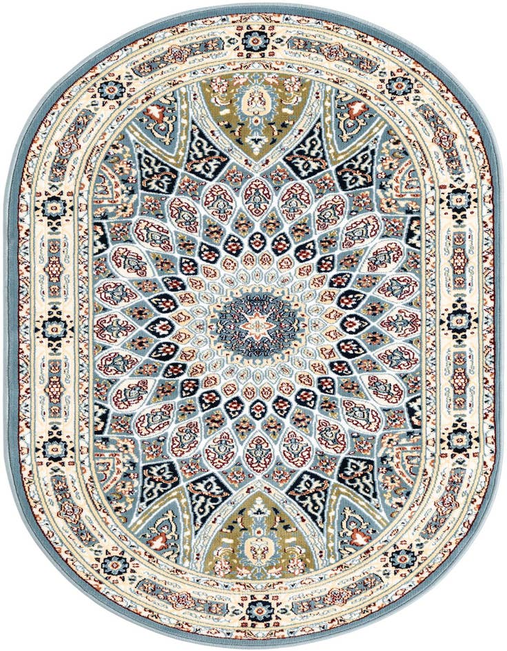 Detail image of 3' 1 x 5' 3 Nain Design Oval Rug