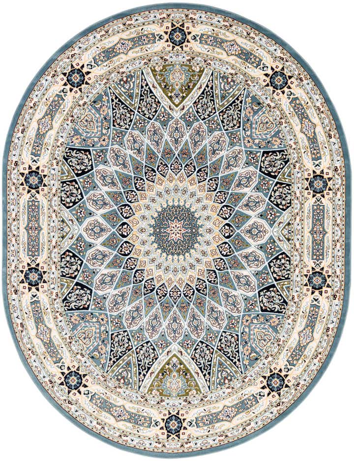 7' 10 x 10' Nain Design Oval Rug