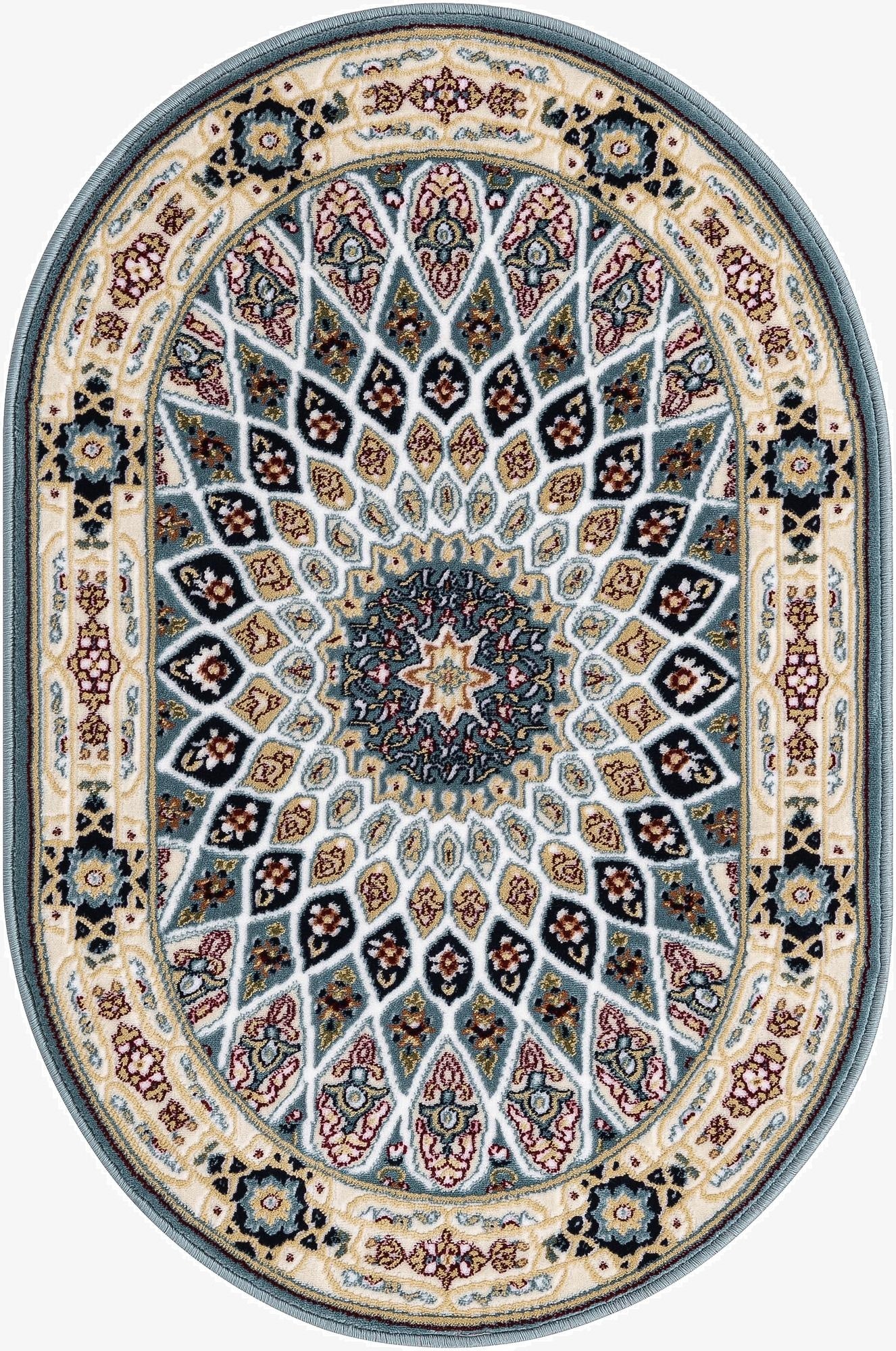 Primary image 2' x 3' Nain Design Oval Rug