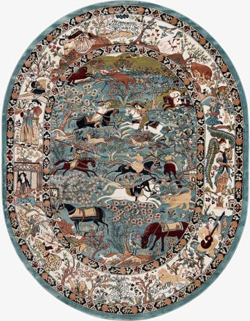 7' 10 x 10' Nain Design Oval Rug