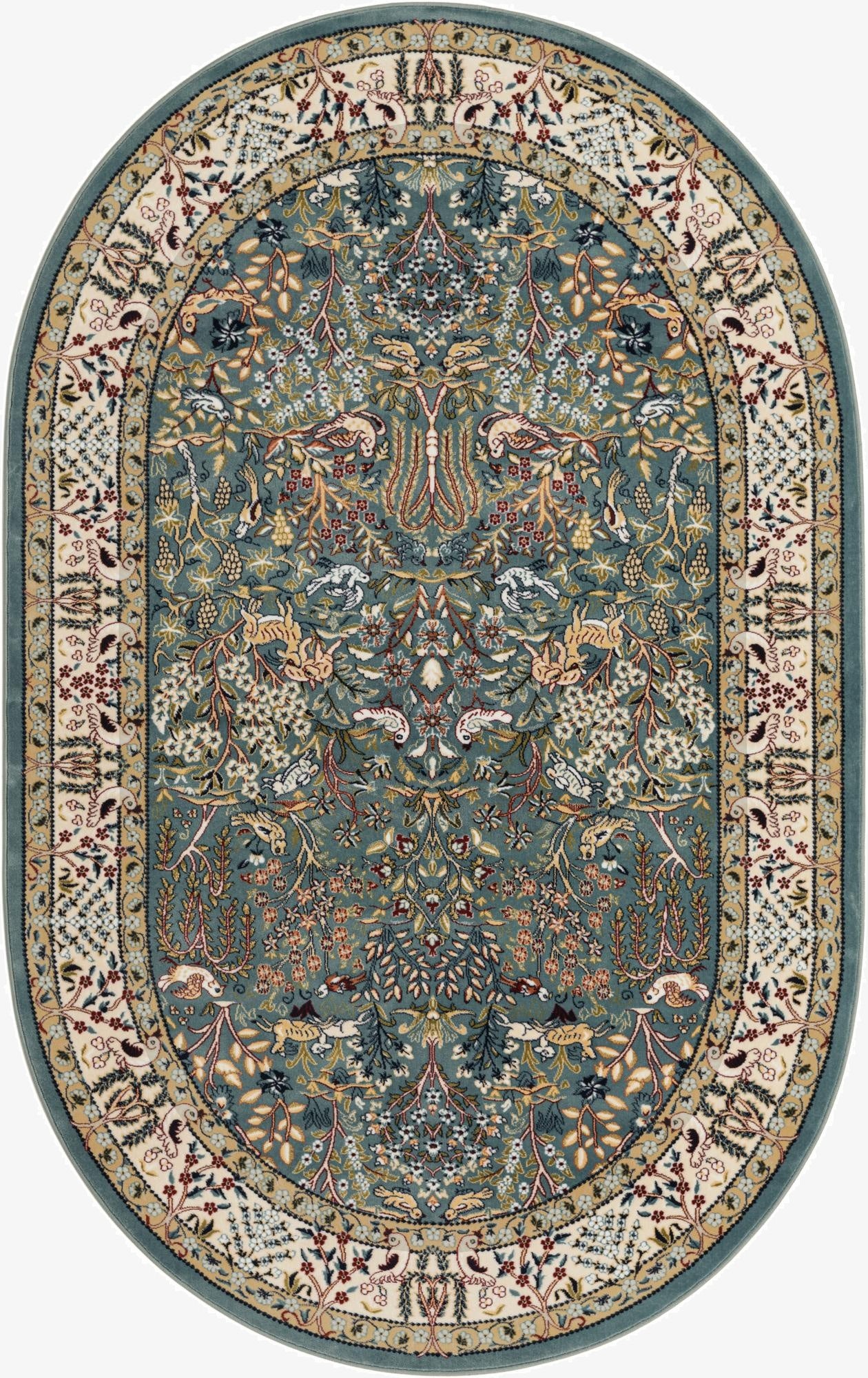 5' 3 x 8' Nain Design Oval Rug